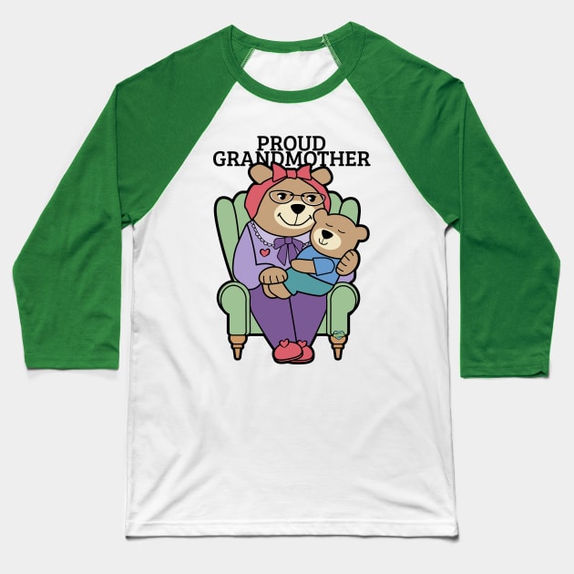 Proud Grandmother Bear with Child Baseball T-Shirt by Sue Cervenka